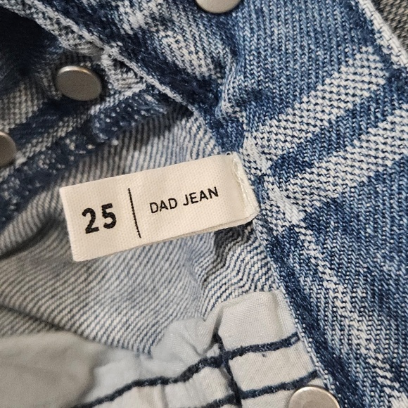 PACSUN Dad Jeans Womens 25 Blue White Stripe Denim High Waist Straight Leg Pants - Picture 5 of 14